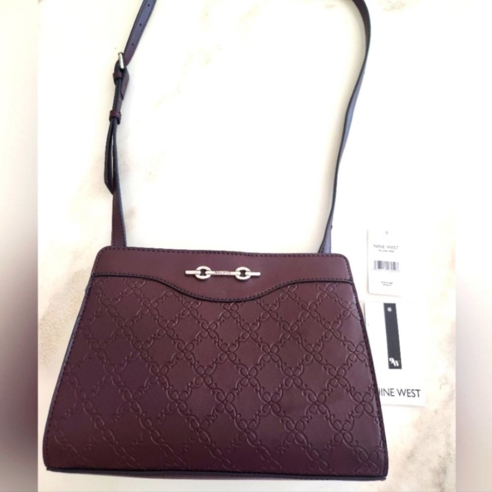 Nine West Ellena Mini Crossbody In Merlot Color. - Picture 7 of 7